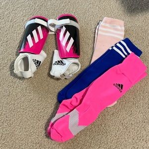 Soccer shin guards and socks
